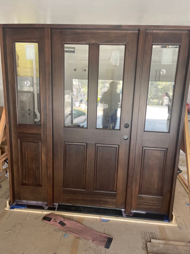 FRONT DOOR STAIN AND CLEAR FINISHING