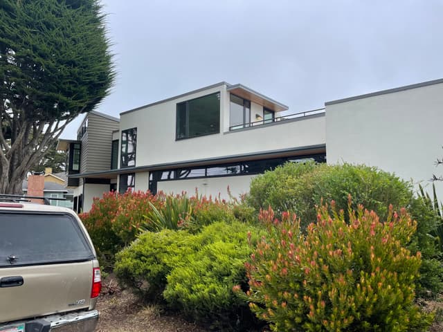 EXTERIOR WALLS PAINTING AND CEDAR SOFFIT CLEAR  FINISH