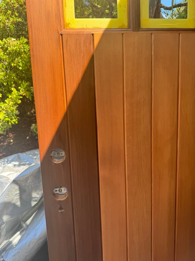 TWO TONE GARAGE DOOR STAIN AND CLEAR FINISH